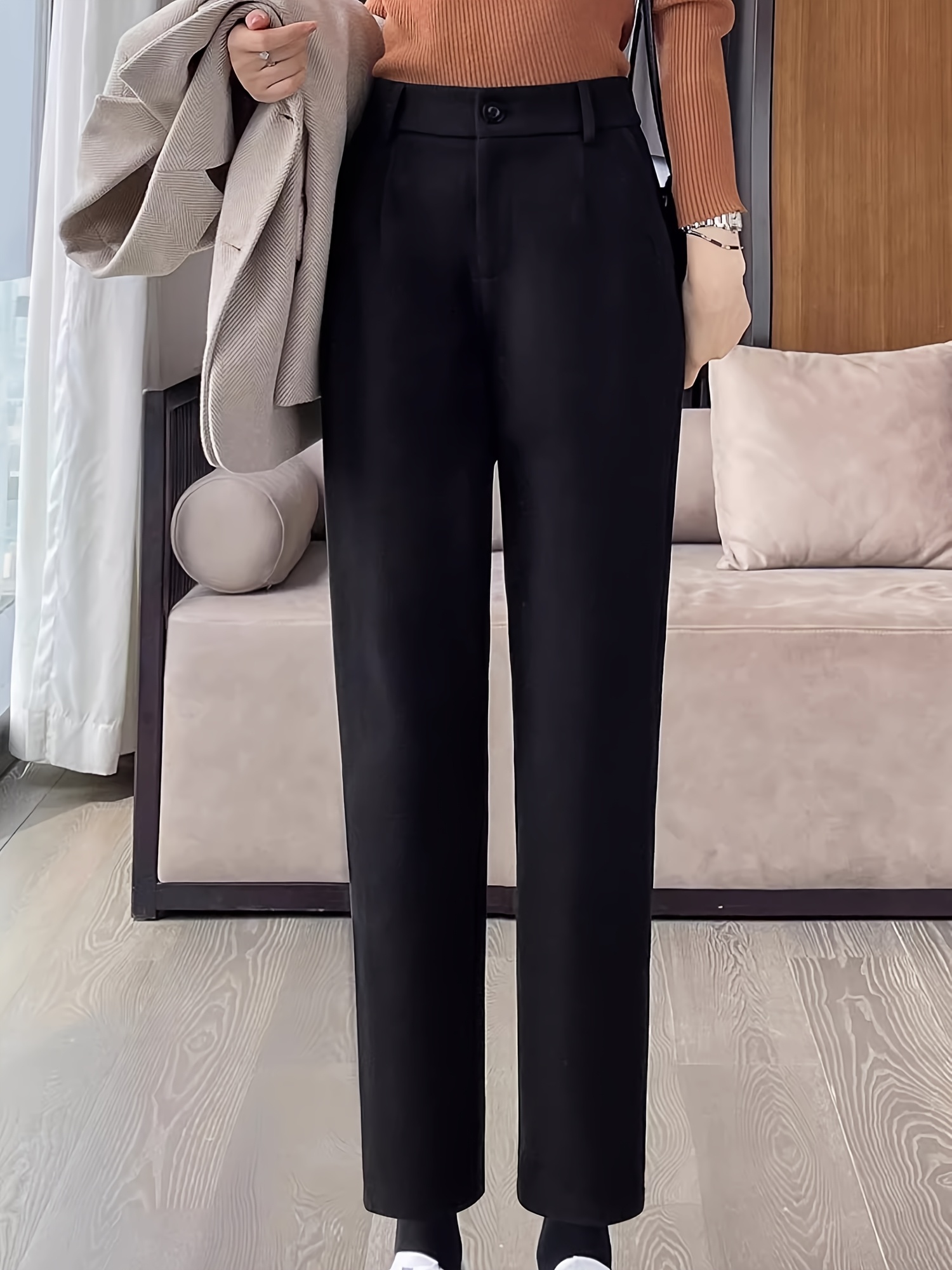navy blue dress for baby girl Cropped Dress Pants for Women
