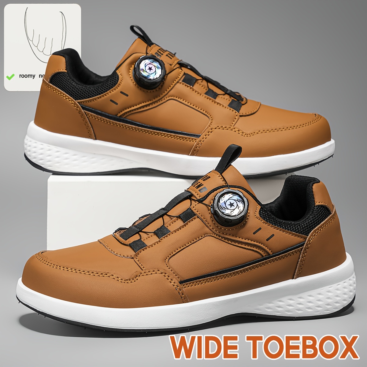 Men's Large-Size Wide-Fit Sneakers, Stylish Design