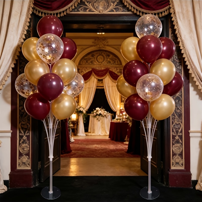 2 Sets Balloon Stand Set, Includes Base, Extension Piece And Easy-to-assemble Desktop/floor Post, Sturdy Decorative Support, Suitable For Weddings, Birthdays, Holidays (balloons Not Included)