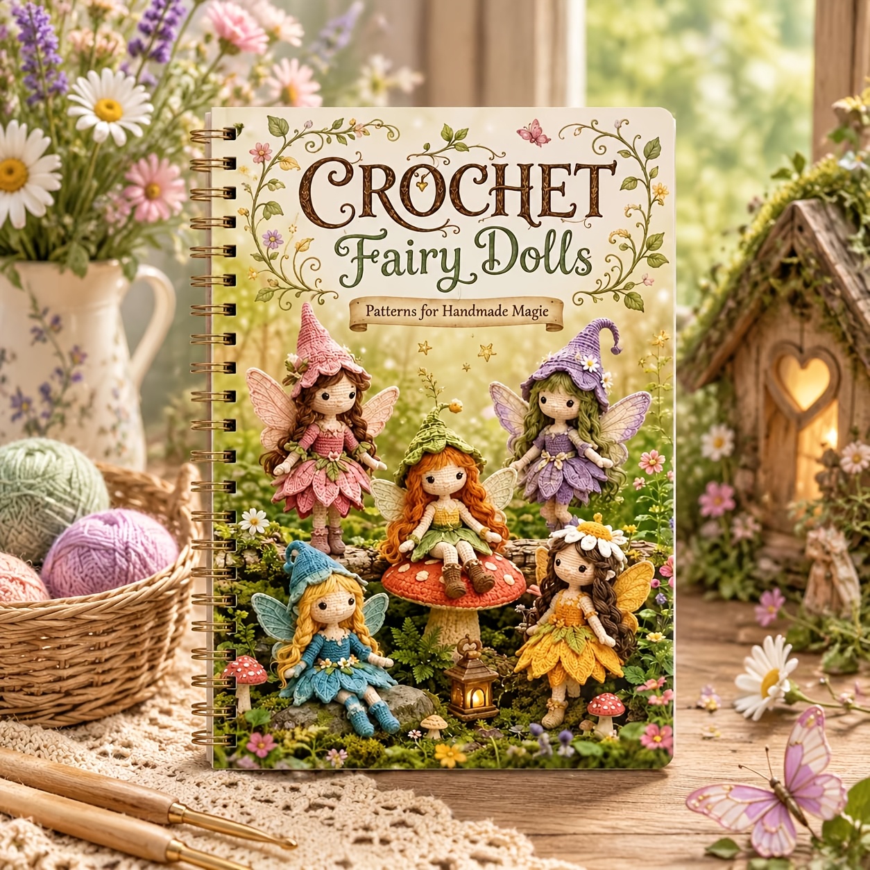 TEMU 1 cahier de crochet sur le thème des elfes, manuel de motif d'elfe fait à relié , pour les débutants et les passionnés de crochet, adapté aux