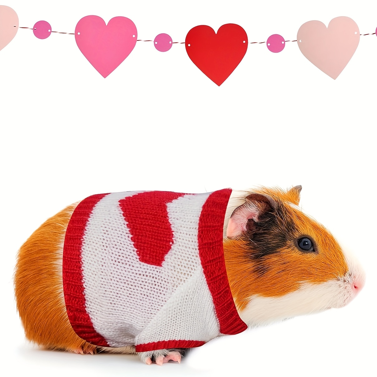 4pcs Small Animal Sweaters Suitable for Guinea, Hamsters, Ferrets - Cozy Winter Clothes with Soft Warm Outfits for Christmas & Valentine's Day Pet Costumes (Dressing Up) - Image 4