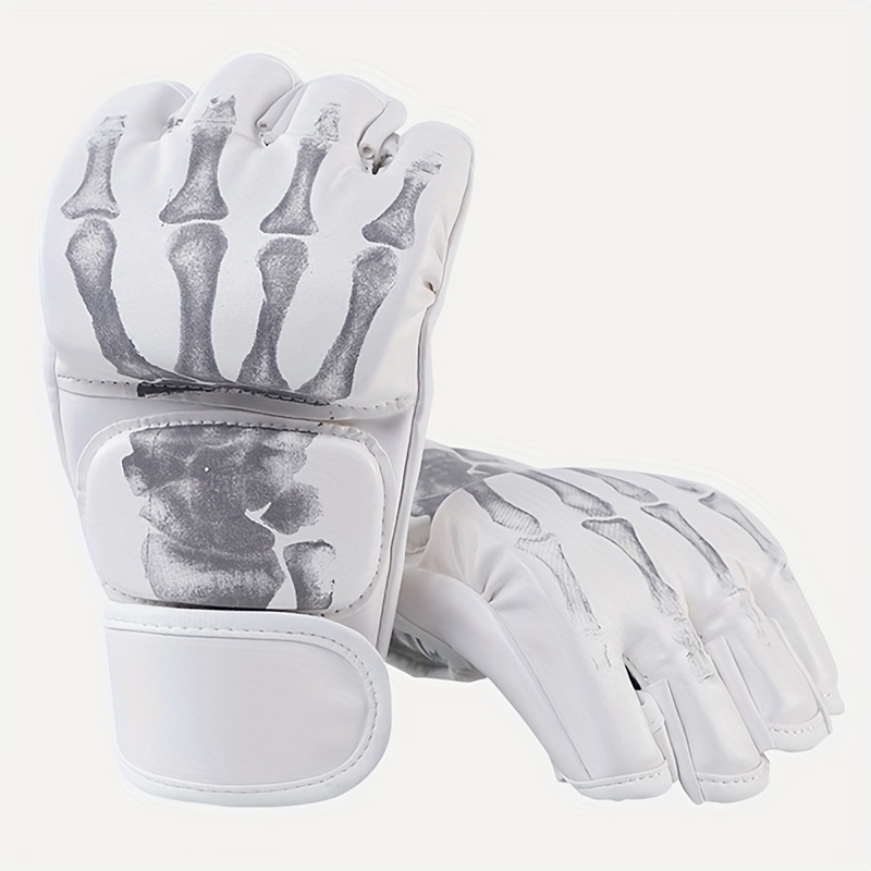 1 pair boxing gloves fitness gloves with pull on closure for boxing durable gloves white   options