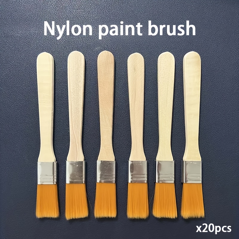 

20-piece Nylon Paint Brushes For Oil Painting, 5.11" - Ideal For Diy Projects & Artwork