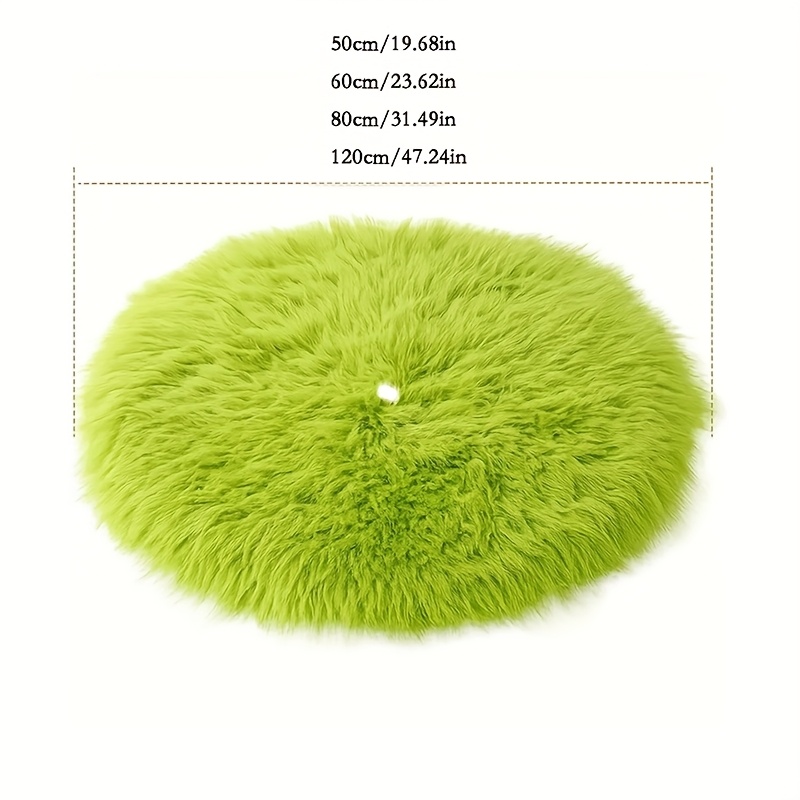 1pc Modern Green Christmas Tree Skirt - Soft, Thick, Plush Circular Base, With Drawstring Closure, For Holiday Decor, Christmas Decor, Christmas Tree Decor, Christmas Ornaments