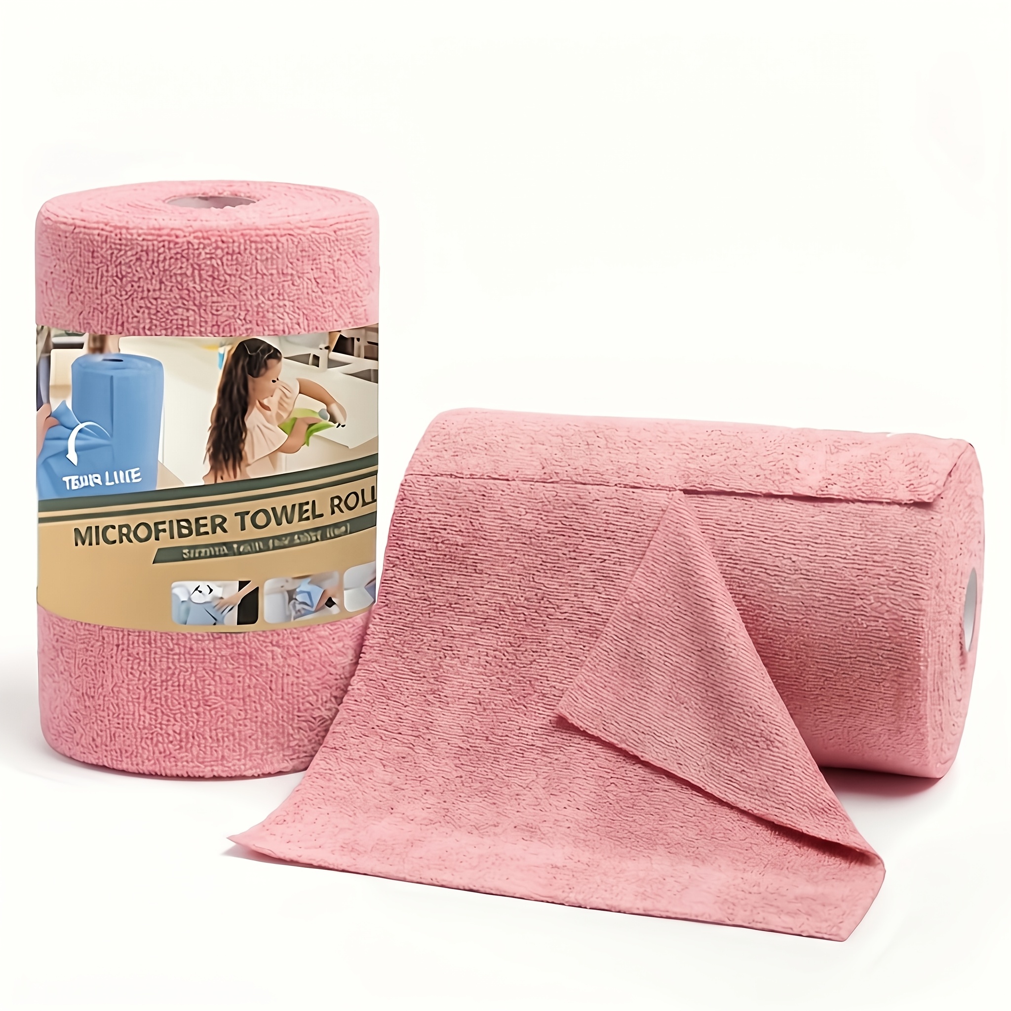 Cârpe de curățare din microfibră extra mari și îngroșate, 4,0 m pe rolă, reutilizabile, tehnologie neagră pentru curățarea bucătăriei! Role groase, super absorbante, potrivite pentru bucătărie, geamuri, mașină, curățarea paharelor
