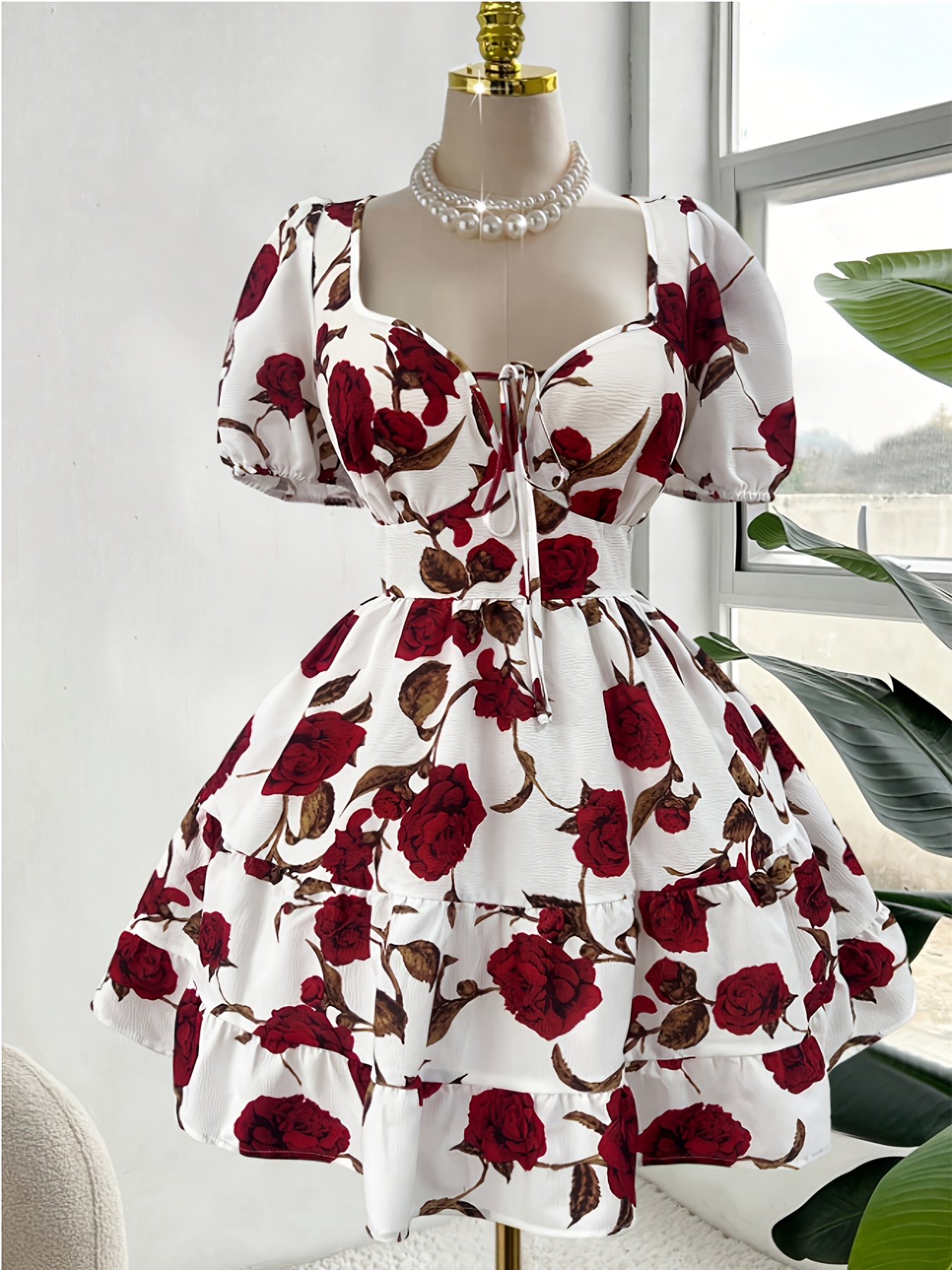 brown embroidered rose dress temu Bin Hameed NishaLuxury Embroidered Chiffon Dress-db28010 main image 0