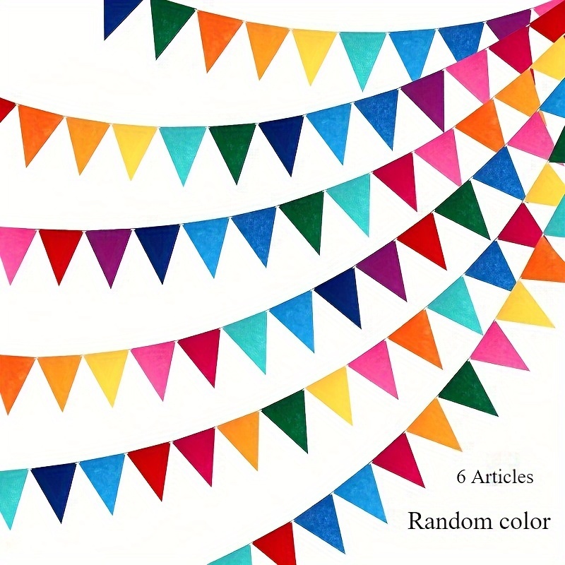 6 sets rainbow pennant   garland multicolor bunting string   flags bulk rainbow bunting for carnival birthday party festival decorations   0