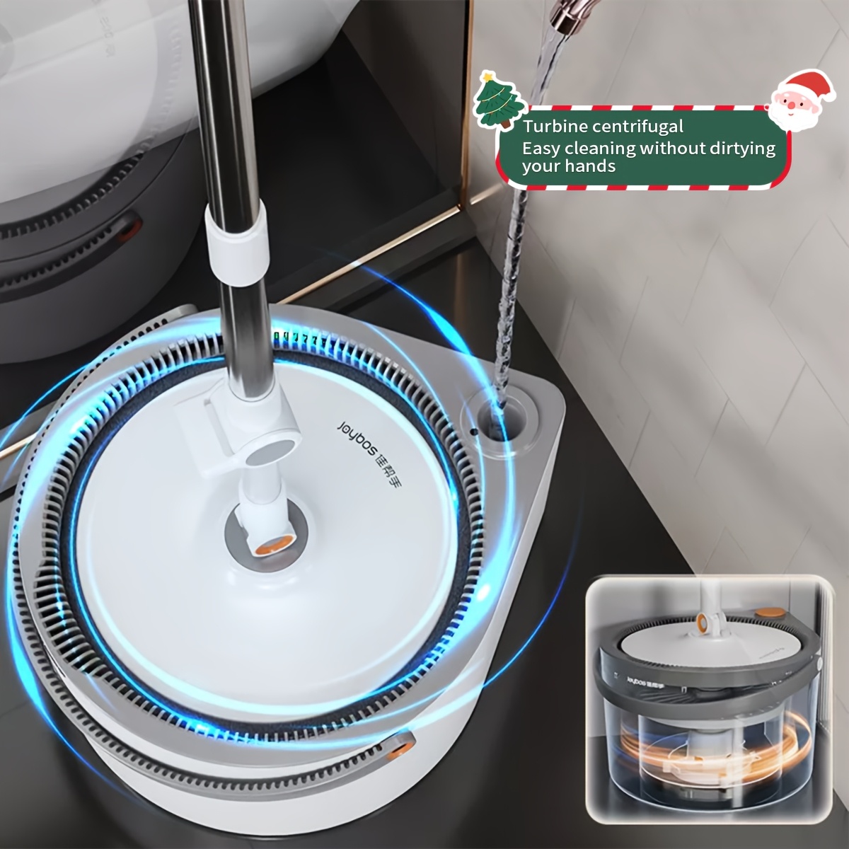TEMU Mop And Bucket Set, Spin Mop With Separate System, Deep-cleaning Mops For Floors, Versatile Mops For Walls
