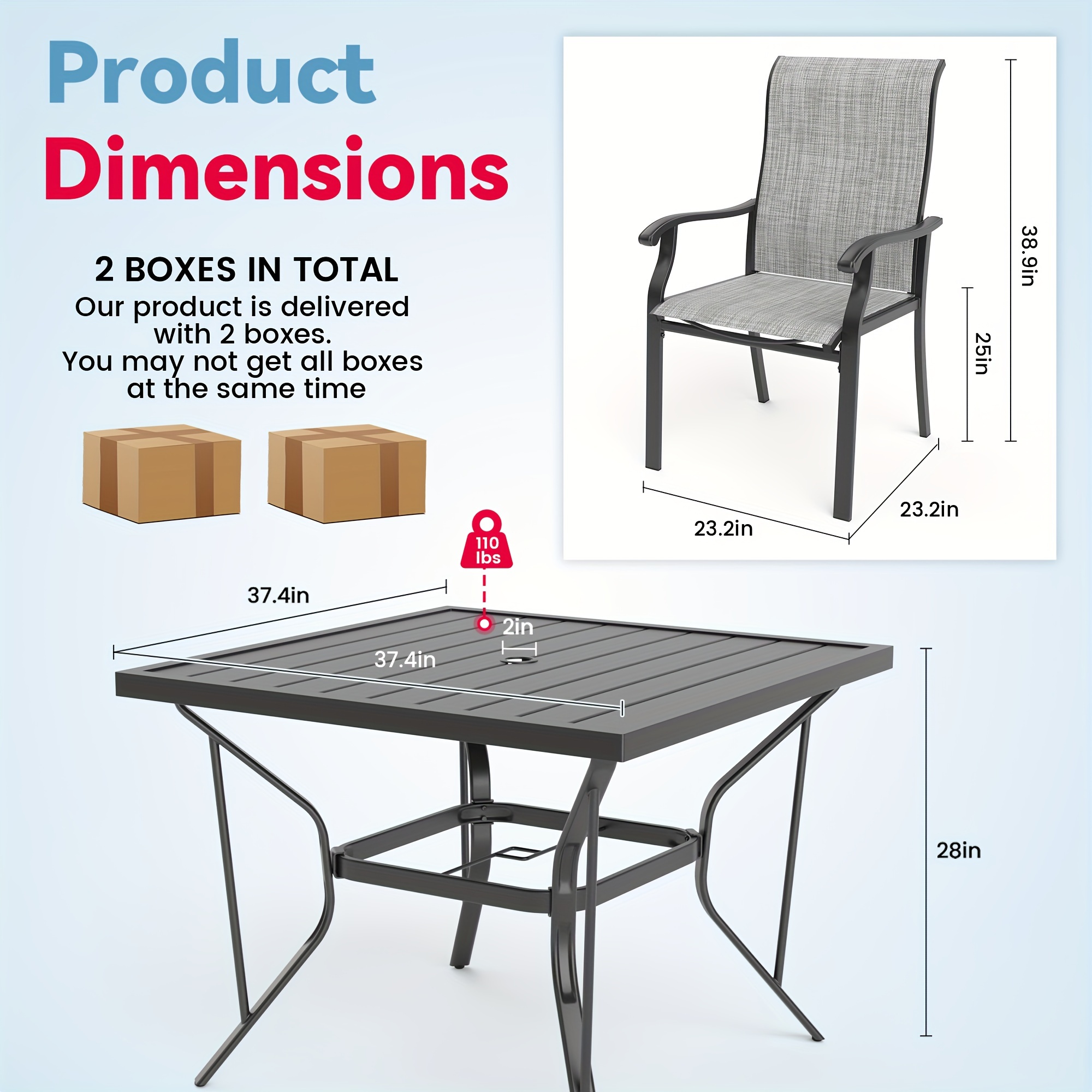 5pcs outdoor dining set table chairs garden - Temu