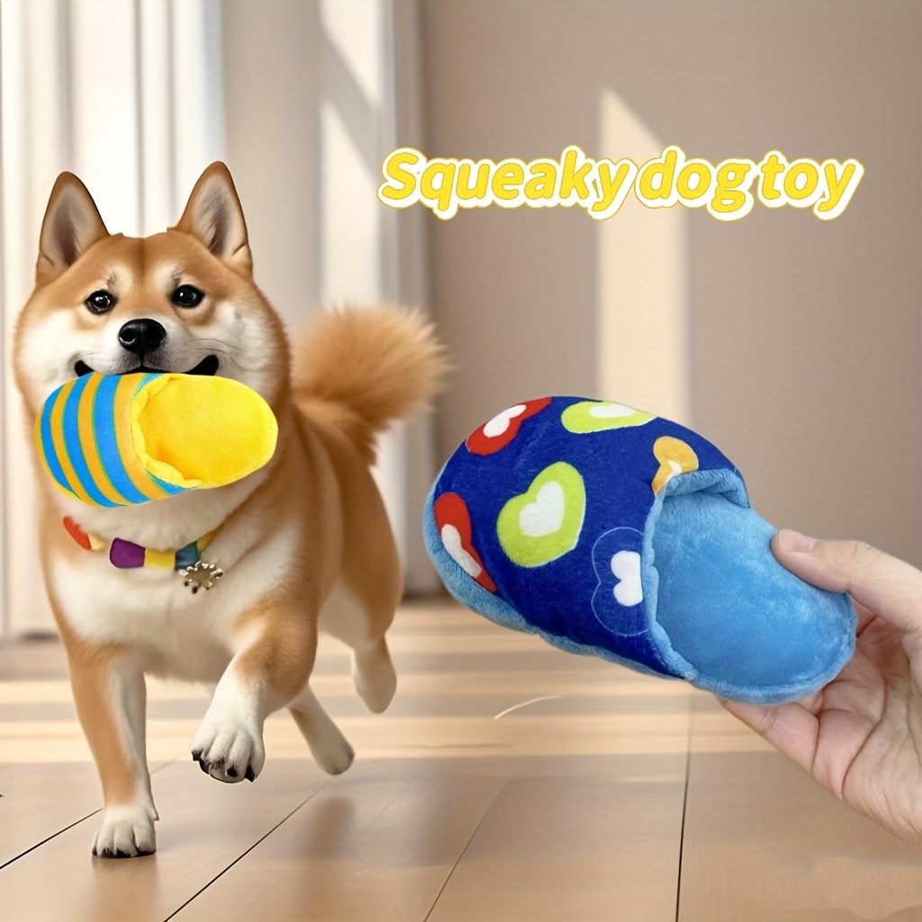 Chaussons Jouet à Couinement pour Chien, Jouet Interactif pour Chien avec Son, Couleur Aléatoire, Sauvez les Chaussons de Votre Maison, Jouet Durable, Convient à Toutes les Races de Chiens, pour le Dressage et le Jeu