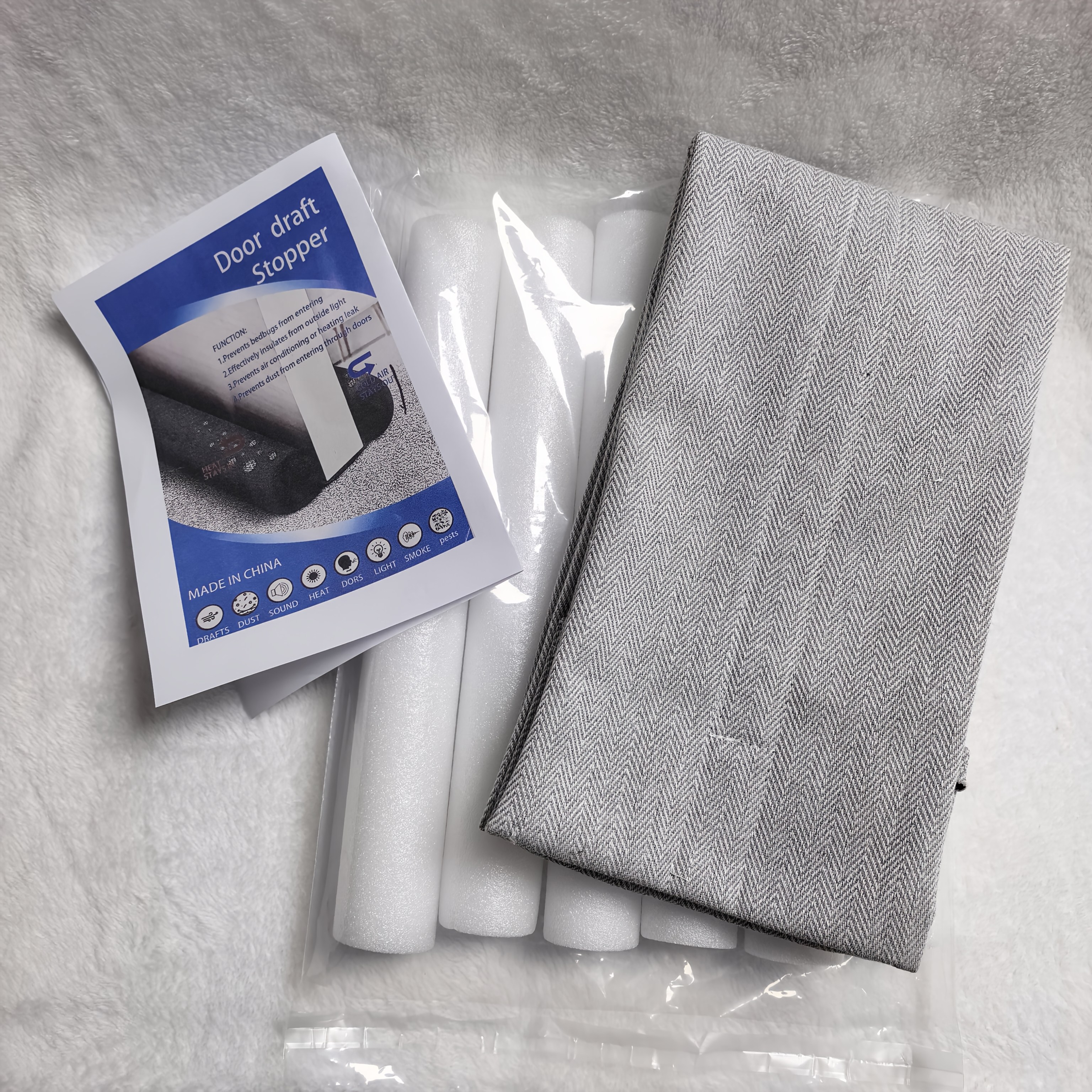 TEMU A Door Draft Stopper With A Dust-proof Design, Featuring A Double-sided Fabric That Provides And Seals Of The Door; It As A Sound And Is Machine