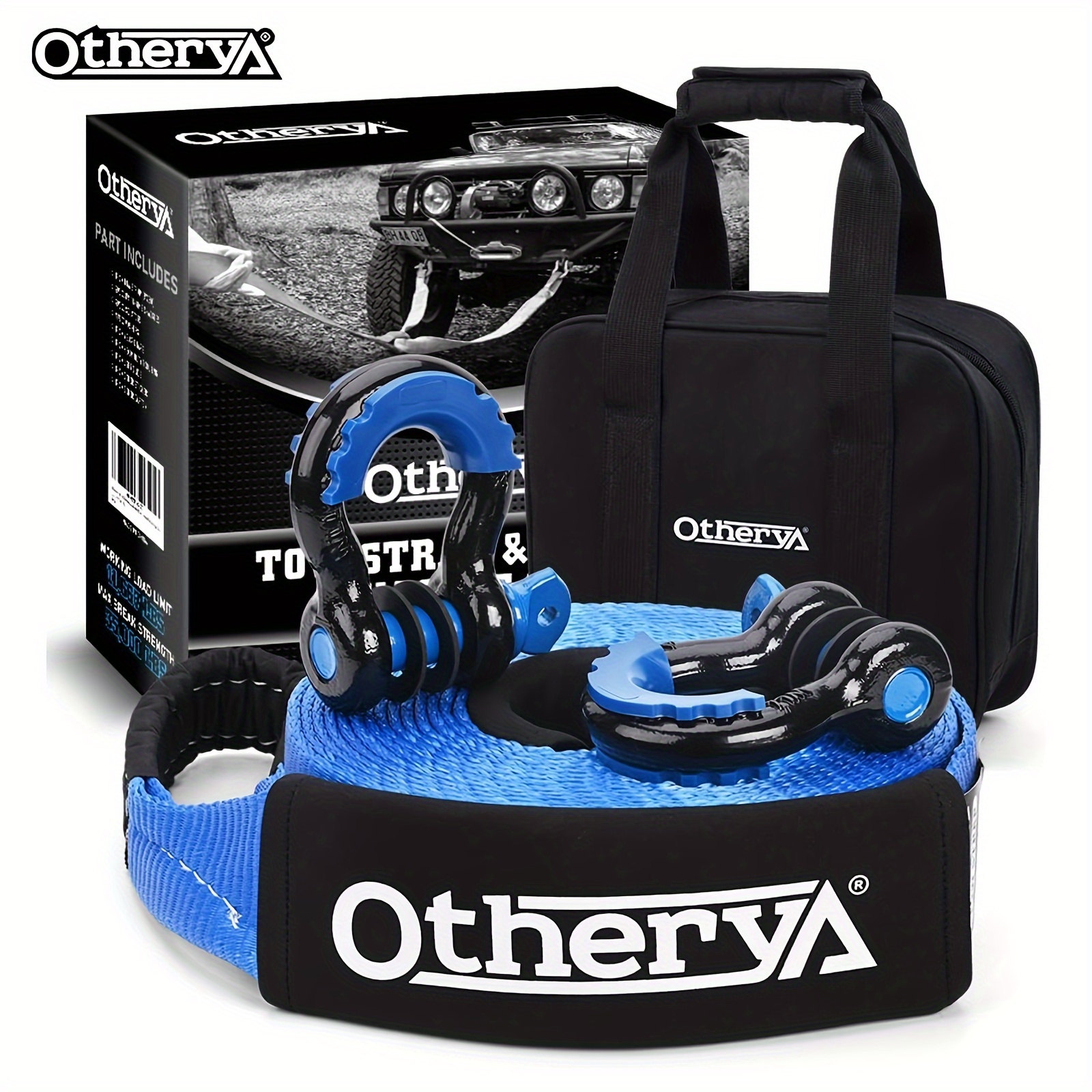 

Otherya Tow Recovery Kit 30000 Lbs- , Reinforced + 3/4 D Shackles (2pcs) + Bag