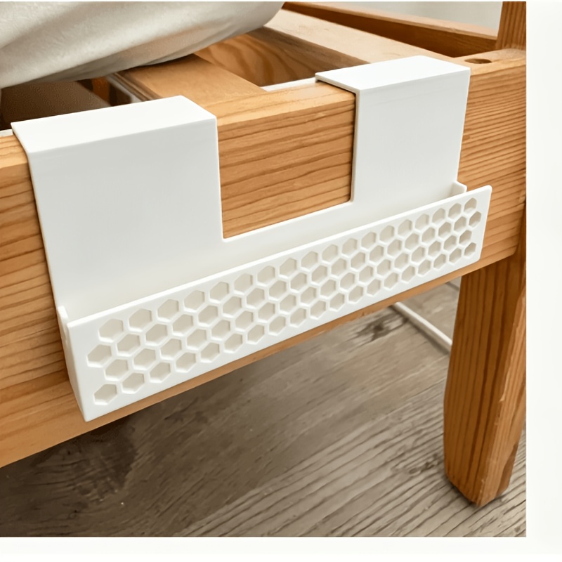 TEMU Support de téléphone de chevet suspendu, boîte de rangement au-dessus du lit avec alvéolée ajourée et respirante, fente encombrante pour