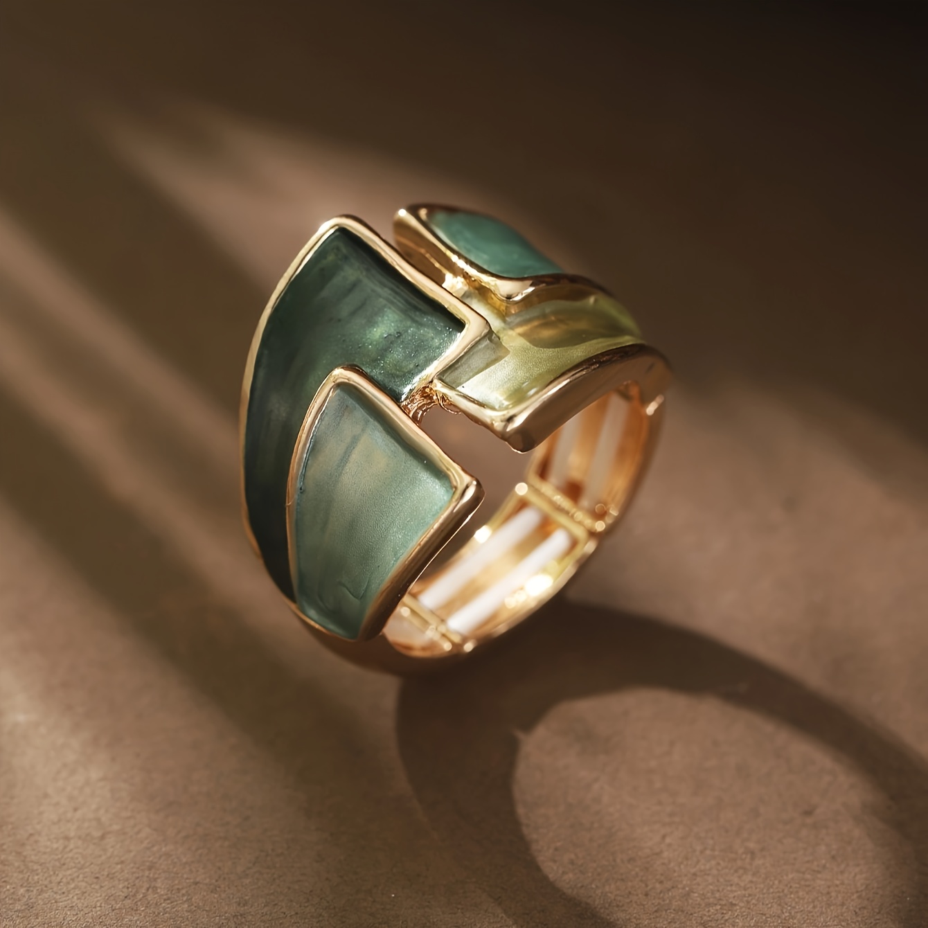 Image of Coco Vintage Style For Alloy Enamel Stretch Ring, Retro Elegant Bohemian Jewelry For , High-end Handcrafted Accessory For Daily, Festival, Party, Banquet