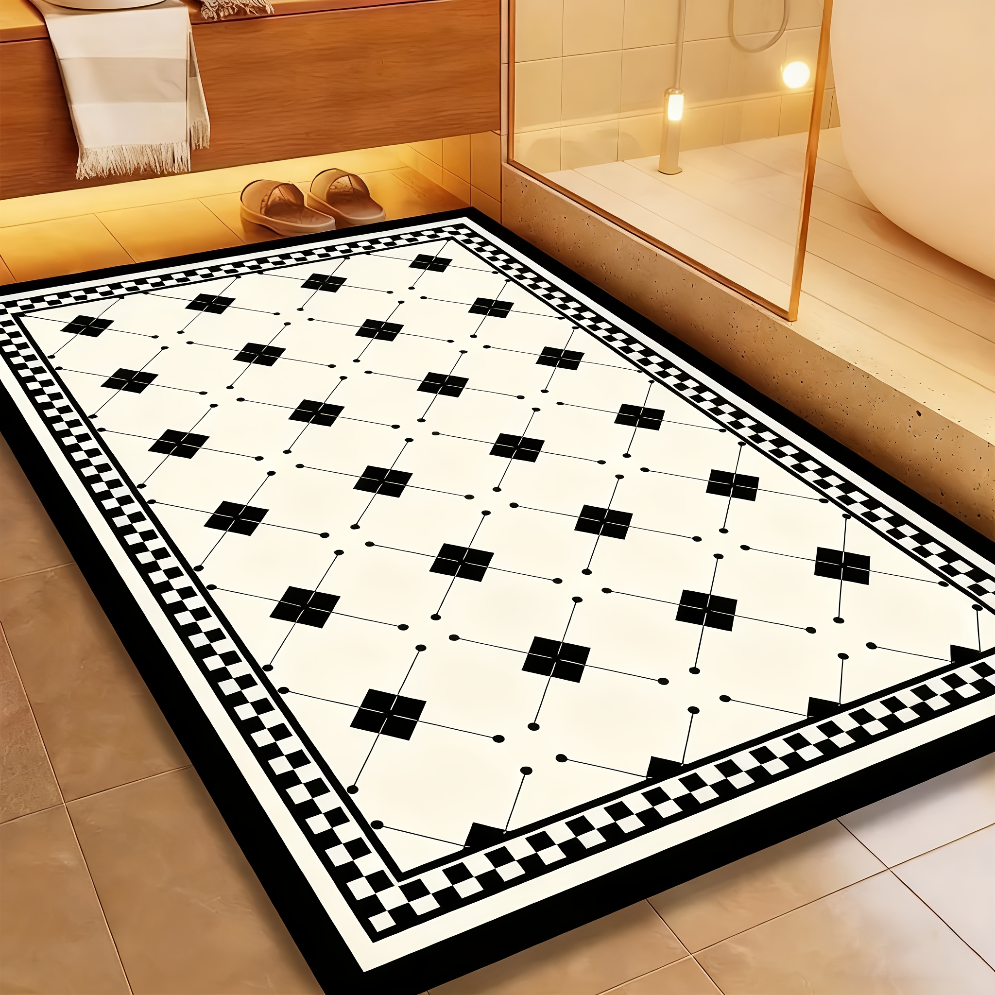 1pc Quick-drying Diatomaceous Earth Bath Mat - Non-slip, Washable And Durable, Home Decor Shower Rug With Creative Cartoon Pattern