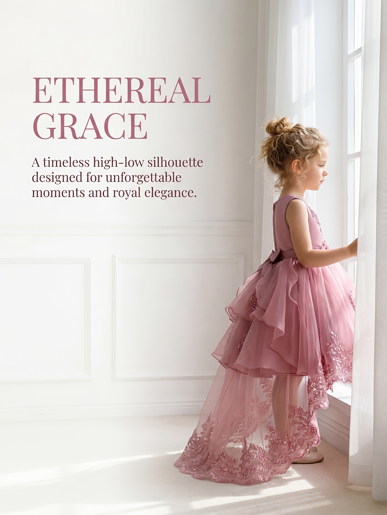 flower girl dress princess tulle gown girl bridesmaid - Temu Mauritius