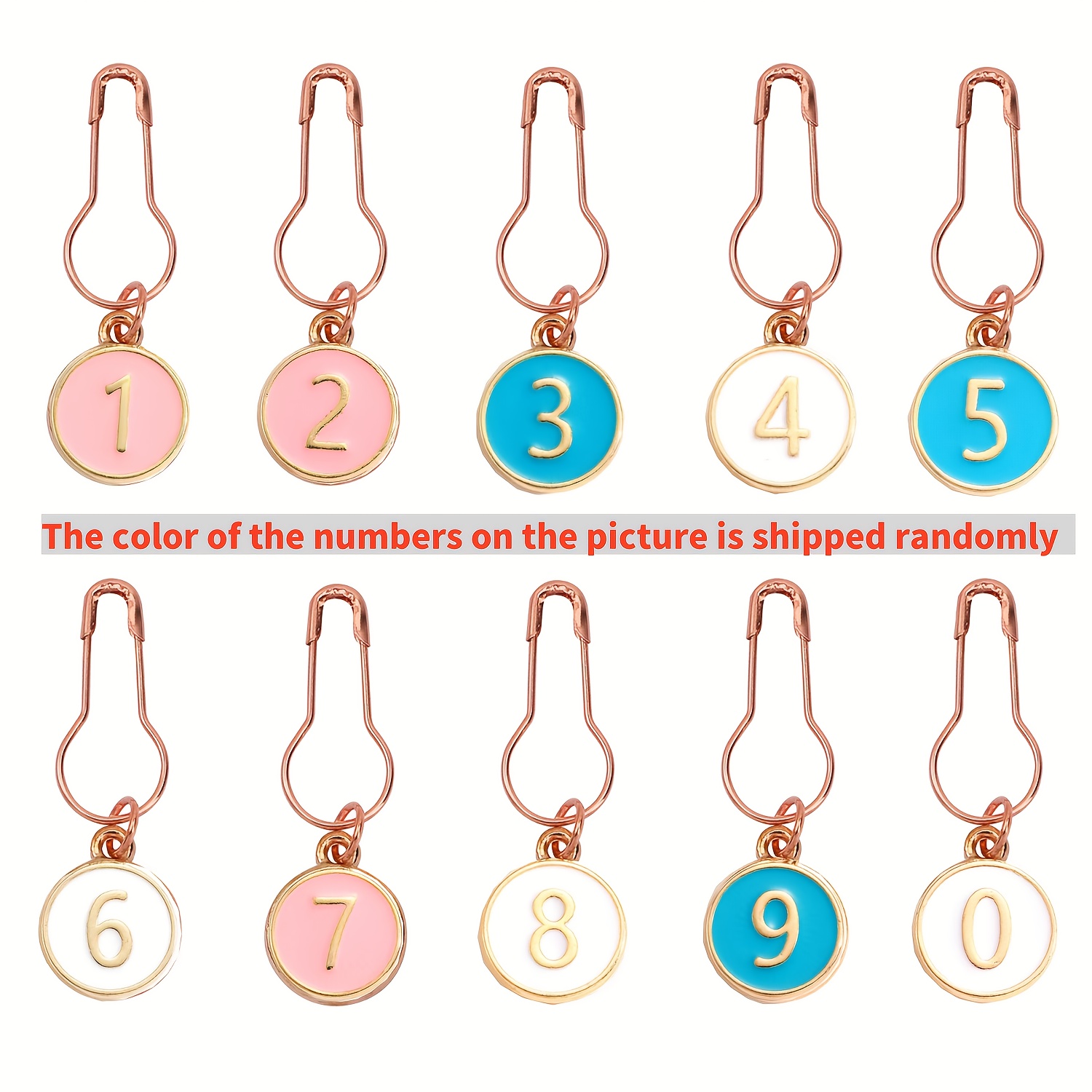 10pcs Alloy Glaze Knitting Mark Needle Foot Mark Gourd Pin Knitting Accessories
