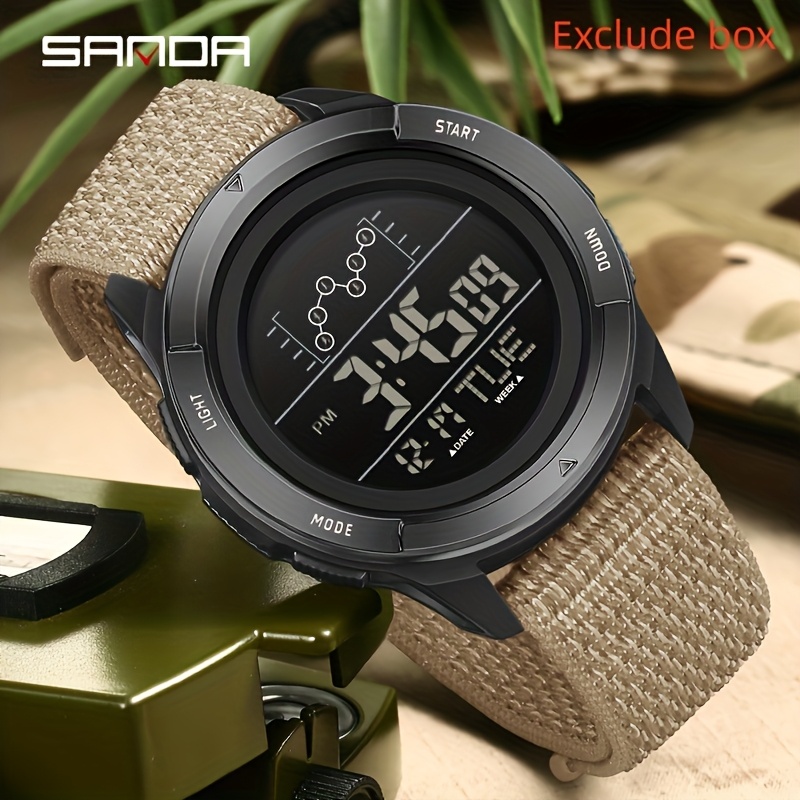 Men's sports digital simulation watch, dual time zone display, large dial outdoor wristwatch, with strap, luminous backlight, stopwatch, alarm., Stopwatch for Men, Daily Wear Wristwatch, Mens Digital Watch, Sports Wristwatch, Sporty Design, Large Dis