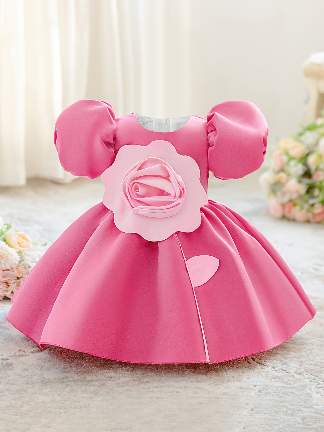 blue dress for baby girl Cute Baby Girl Fluffy Beauty Pageant Dress Toddler Birthday Party Bal –  marryshe main image 0