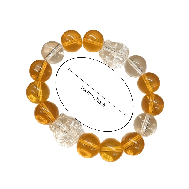 Artificial Citrine Lion Dance Bracelet, Wealth-Attracting Design