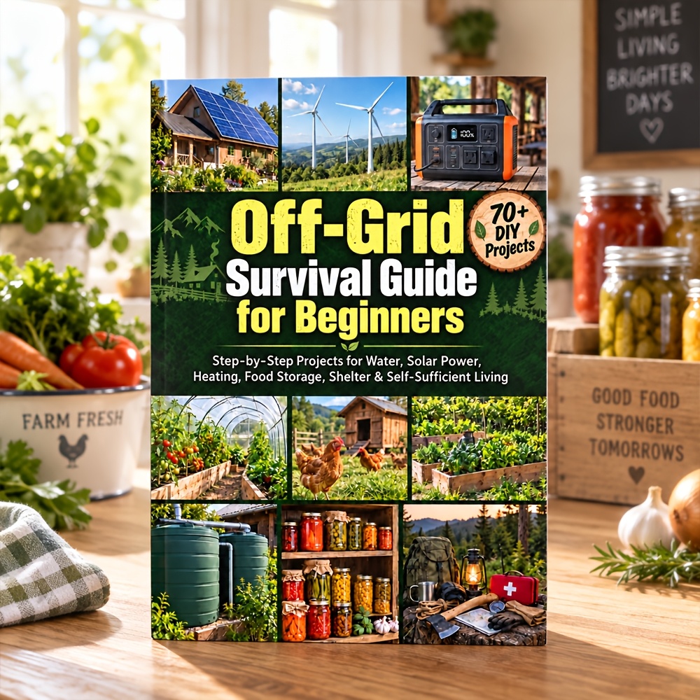 TEMU Off-grid Survival Guide For Beginners: 70  Diy Projects, Step-by-step Projects For Water, Solar Power, Heating, Food Storage, Shelter &