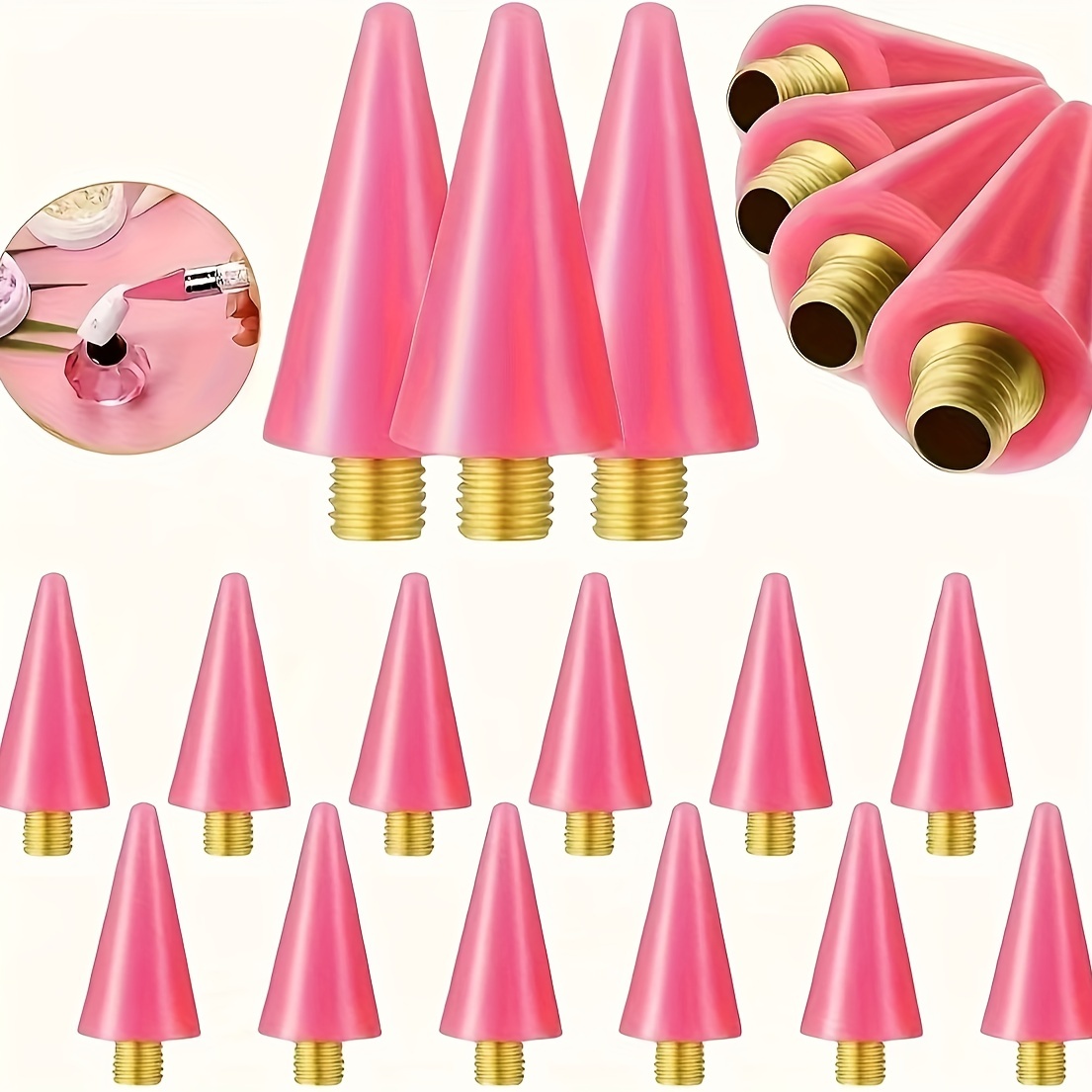 

12pcs Replacement Wax Pen Tip Head, For Nail Rhinestones Picker, Replacement Wax Accessories