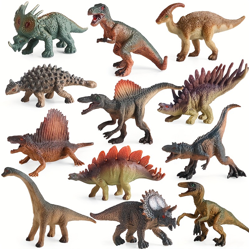 

12pcs/set Medium Dinosaur Set - Dinosaur Action Doll - Perfect Gift For Dinosaur Lovers - Perfect For Party Gifts, Educational Models, Cake Tops, Birthday And Christmas Gifts
