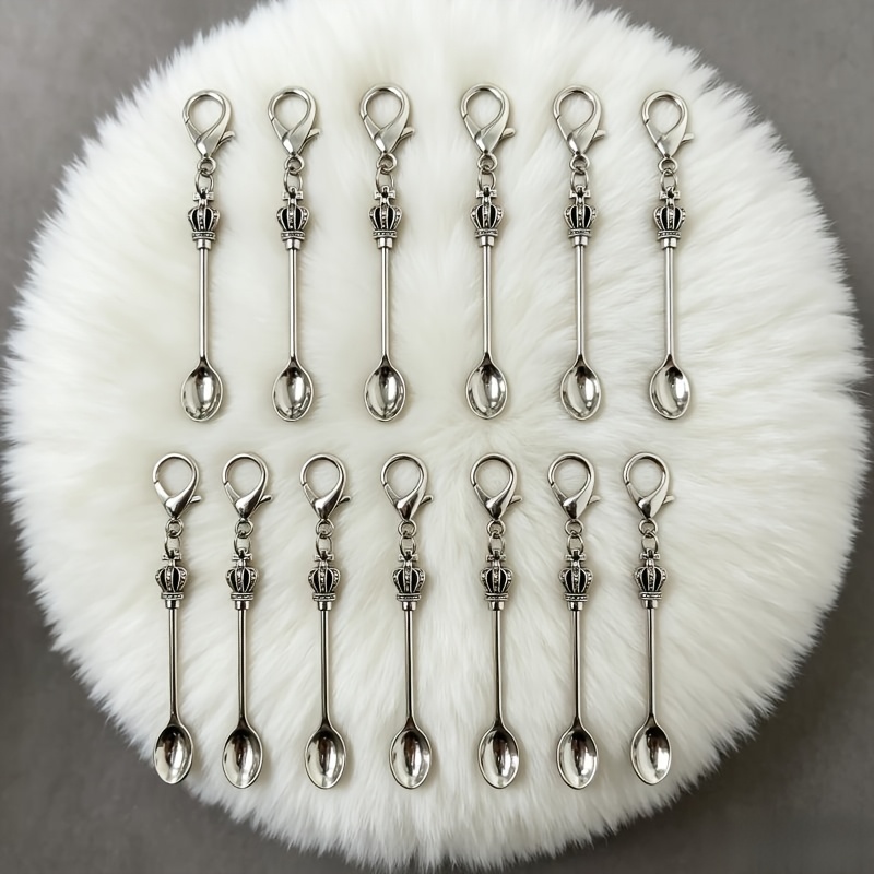 TEMU 13 porte-clés de cuillère | Accessoires de sac tendance | Pendentif très luxueux | Idéal pour suspendre à des sacs