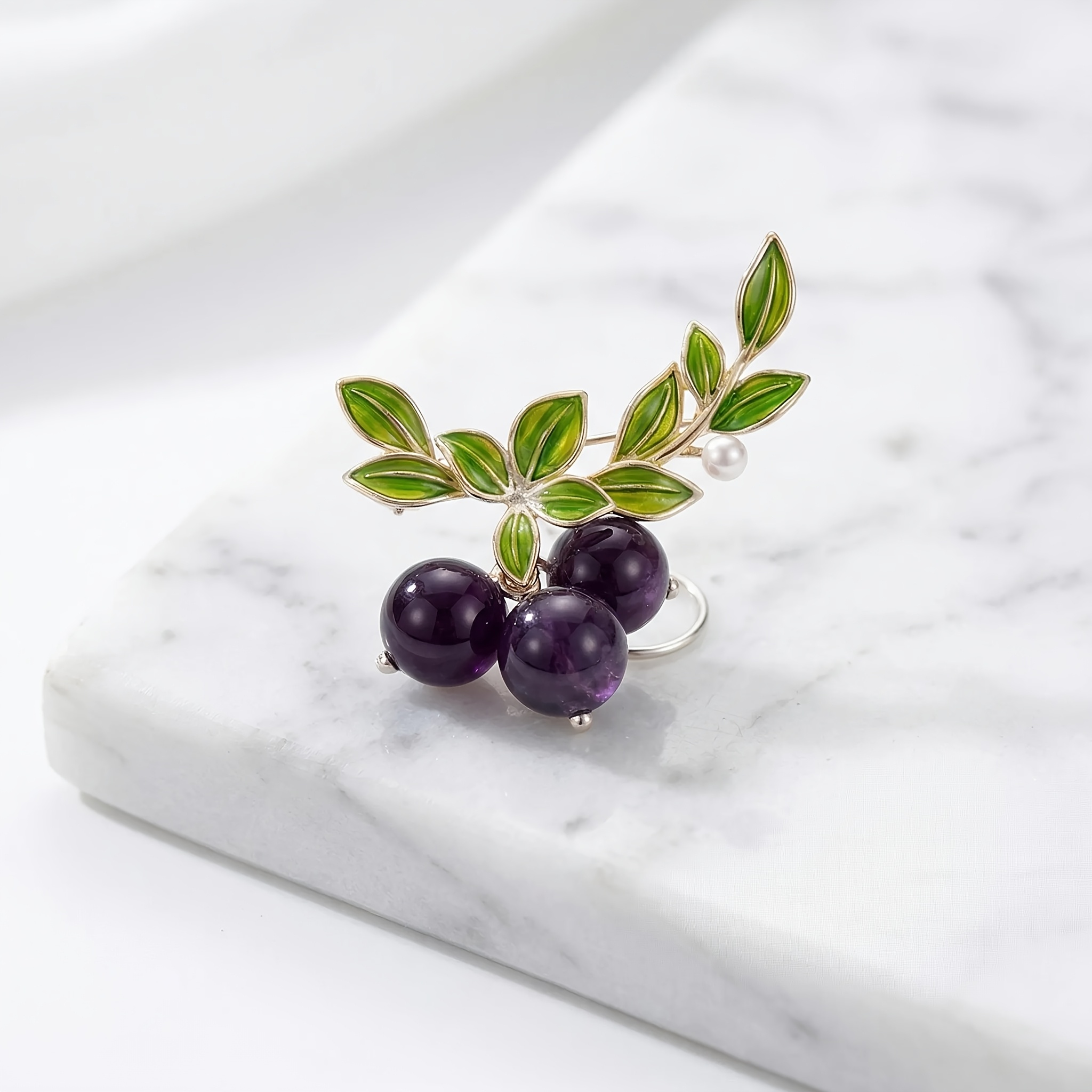TEMU Broche Elegante de y Hoja con Adorno de Perla de - Accesorio de Moda para Mujer para Fiestas, Material de Aleación, para Uso Casual o en