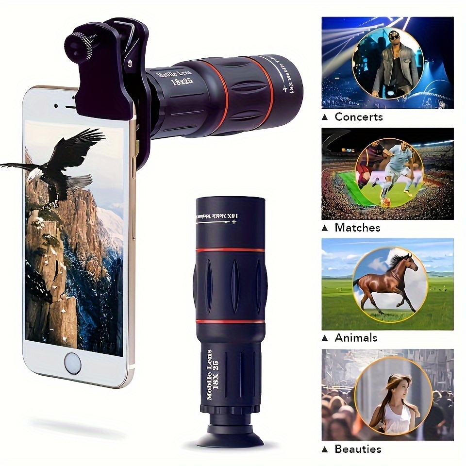 

A Set Of Universal Mobile External Phone Lens, Mobile Accessories, 18x Optical Zoom Lens, Mobile Camera Single Lens, Suitable For Most Smartphones