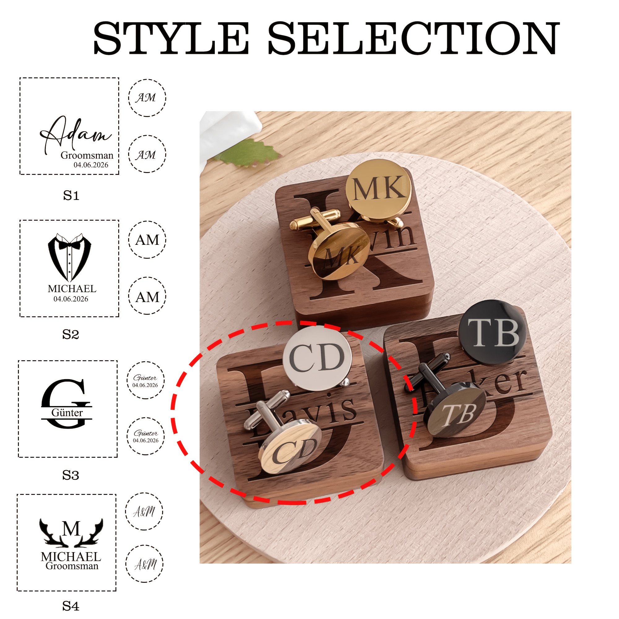 TEMU Personalized Cufflinks And Box Set, Custom Groomsmen Cufflinks, Wedding Cufflinks, Best Groomsman Gift, Bachelor Party Favors