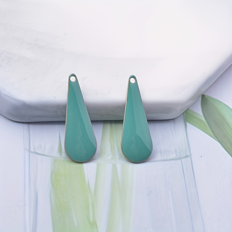 10pcs Double-Sided Enamelled Water Drop Charms for Jewelry Making
