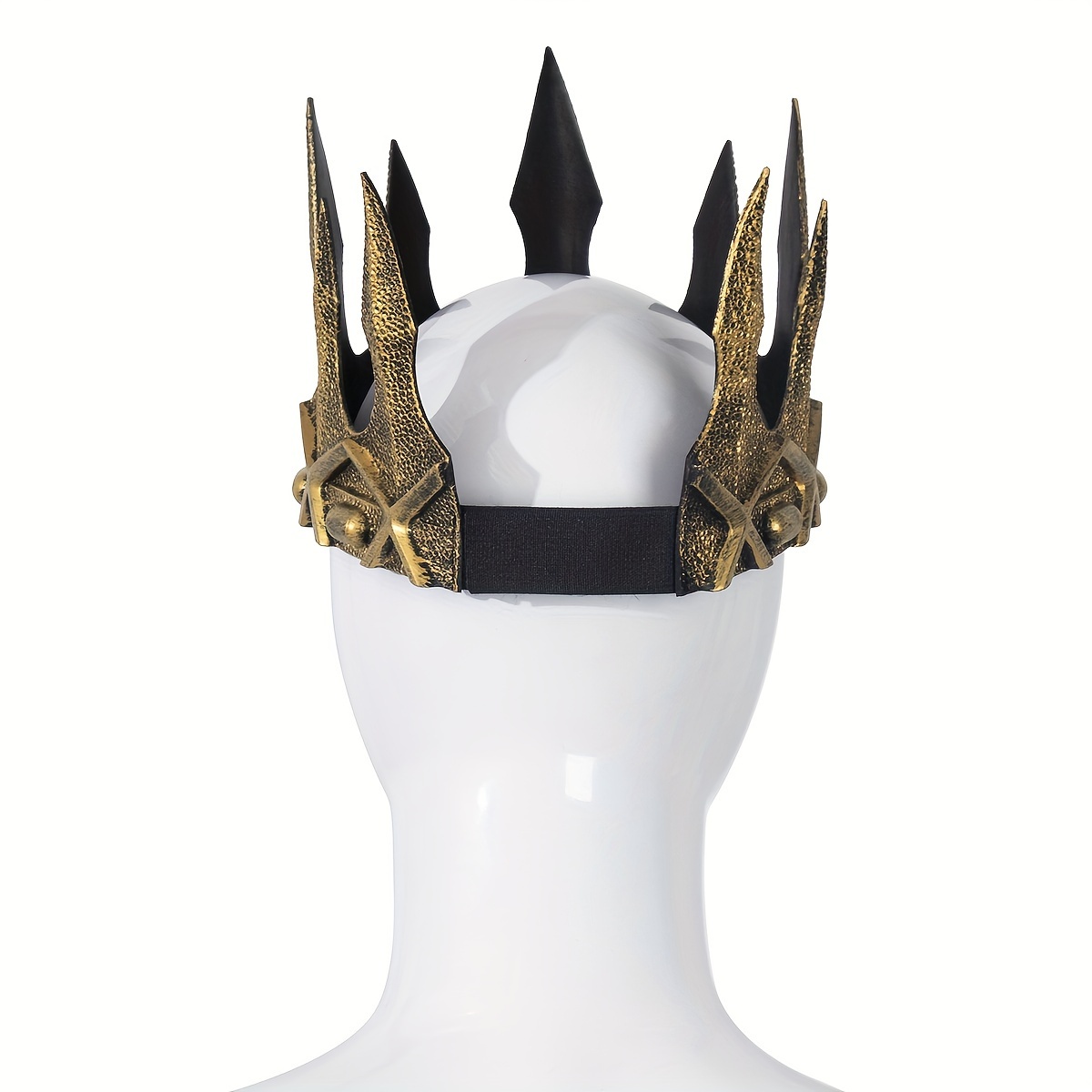 Aysatogc Corona Real Medieval Dorada – Diadema De Espuma Ligera Para Reyes, Ajustable, Accesorio Para Halloween Y Fiestas Temáticas