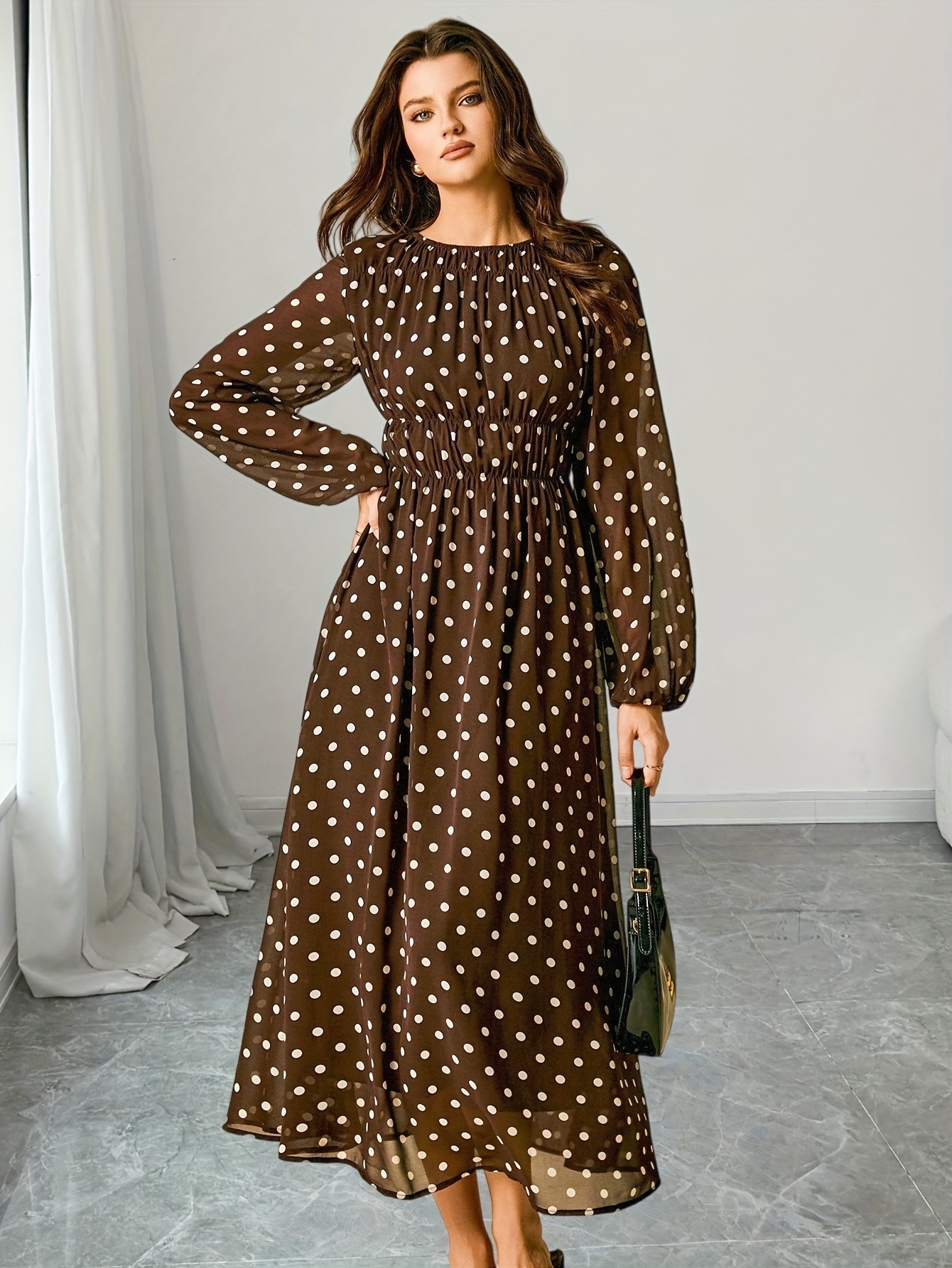 senior brunch dress Shop Florentine Chocolate Polka Dot Strapless Pleated Bodice Mini Dres