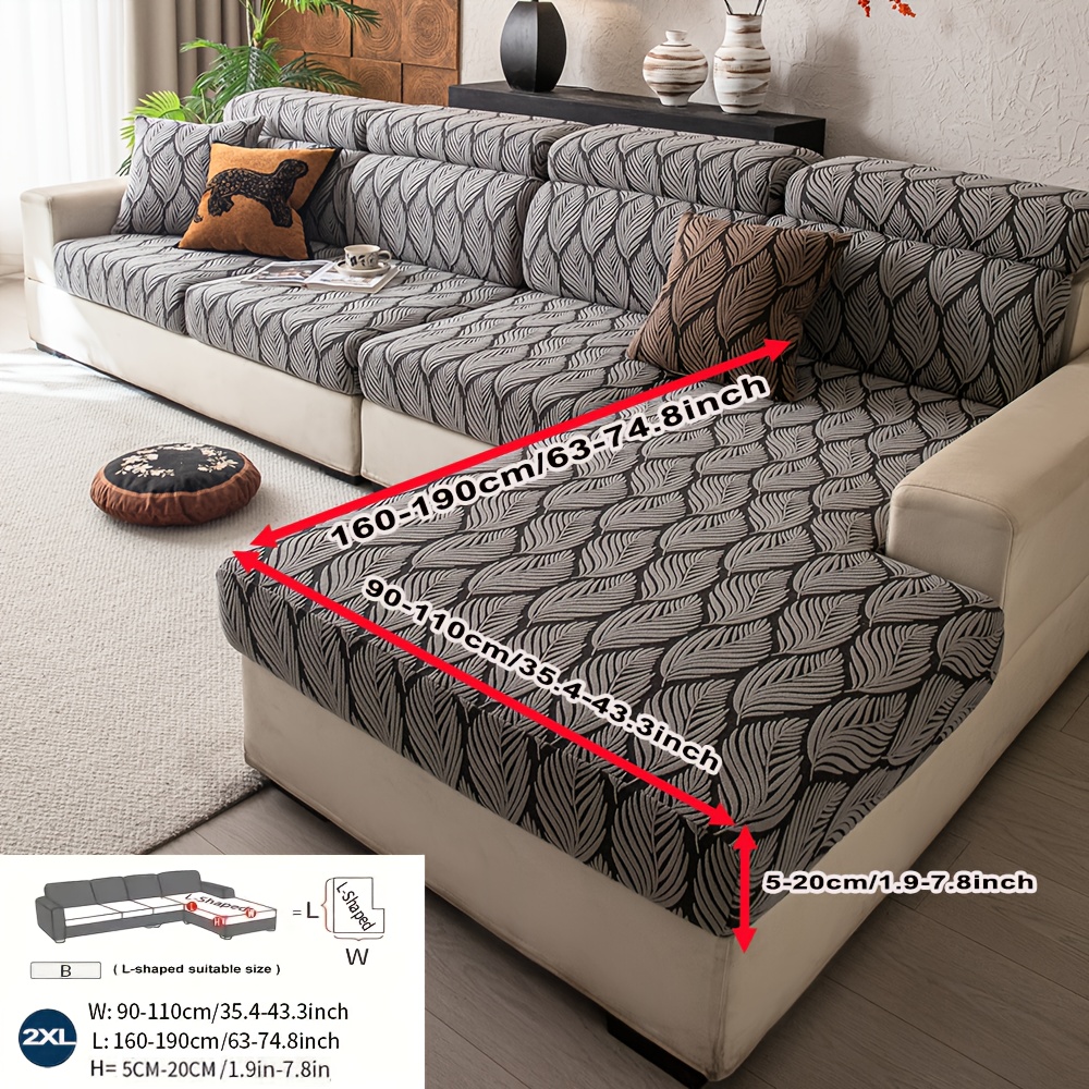 TEMU 1 Housse de canapé jacquard extensible - Convient aux canapés 1 à 4 places, lavable en machine, décoration intérieure moderne