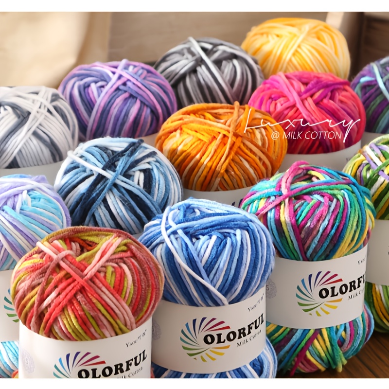 TEMU 1 Large Bag Of Milk Cotton Yarn, Assorted Gradient Yarn Balls For Hand Knitting, Suitable For Making Shoes, Scarves, And Other Handmade Items.