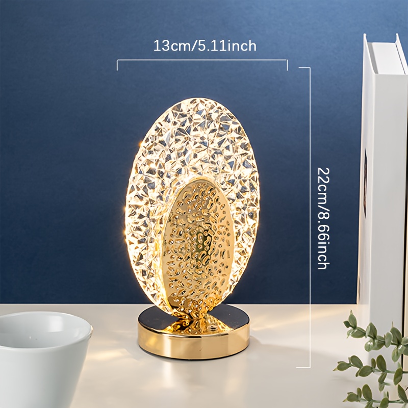 3 Color Stepless Dimmable Cordless Crystal Lamps, Touch Sensor Control Battery Powered LED Table Lamp, Funny Gifts For Men Women Valentines Day Birthday