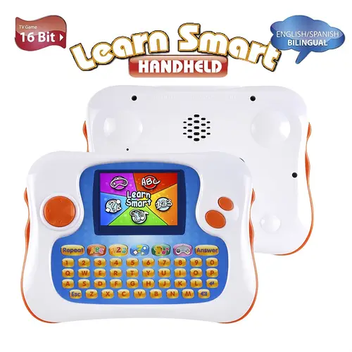 s flat bilingual english and spanish tablet for learning including 104 educational toys with learning applications games supports tv output function an for of preschool and