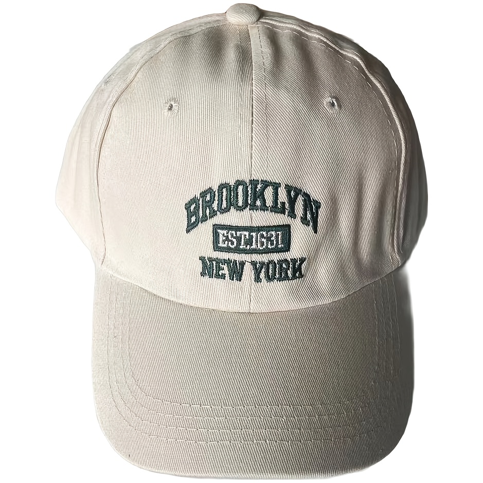 Unisex Embroidered Baseball Cap, "brooklyn Est 1631 " Design, Adjustable Casual Hip-hop Hat, Outdoor Sport Cap, Fashion Accessory