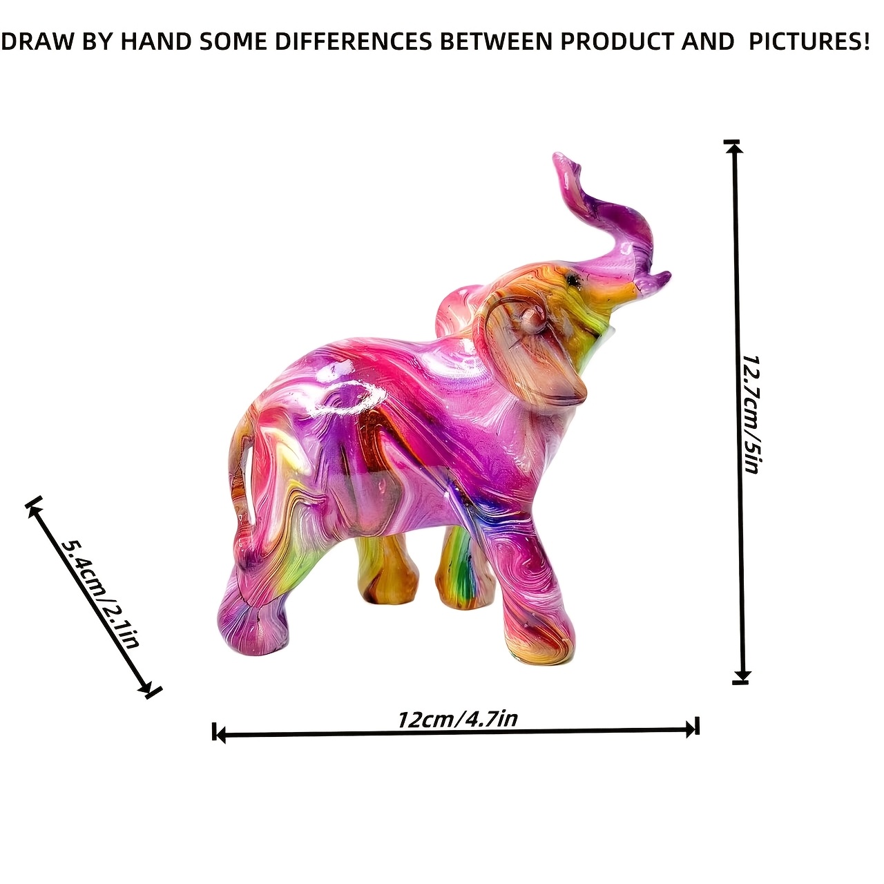 Image of Fashionable Resin Statue Water Transfer Printing Elephant Home Decoration Collectibles Decorating Home Desktops Decorating Holiday Desktops Decorating Activity Desktops And Exquisite And Unique Gifts