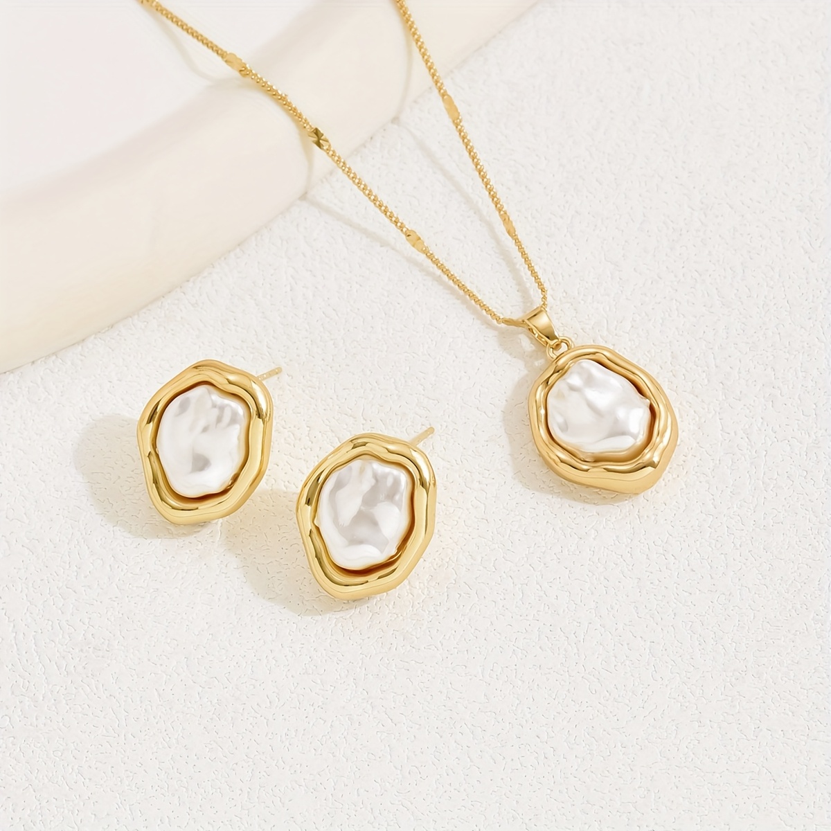 TEMU Un ensemble de deux et boucles d'oreilles géométriques ovales, parfait pour offrir à des amis ou à