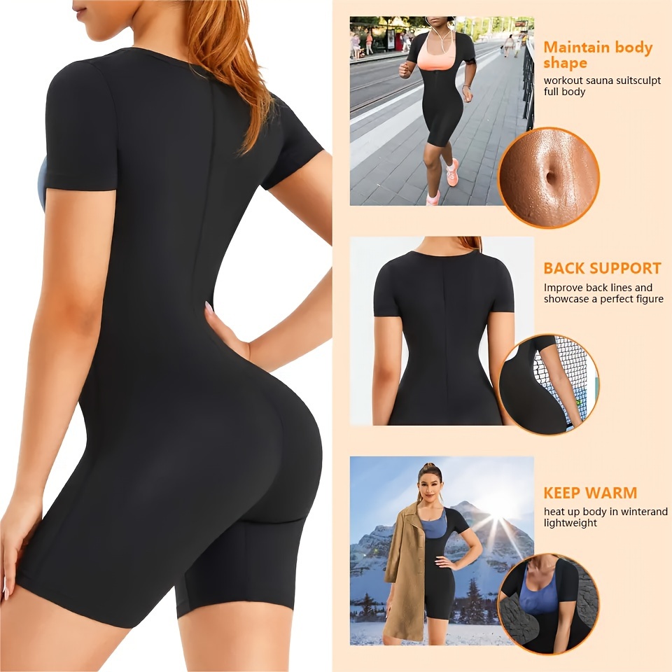3-in-1 Zipper Body Shaping Sauna Suit For Women, Women's Sweatshirt,  Running Fitness Sweat Absorption Sauna Suit