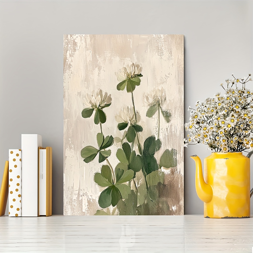 TEMU lerretsmaleri med tre ramme, Vintage oljemaleri av botanisk illustrasjon, innrammet veggkunsttrykk, hjemmedekor, perfekt feriegave til ham eller