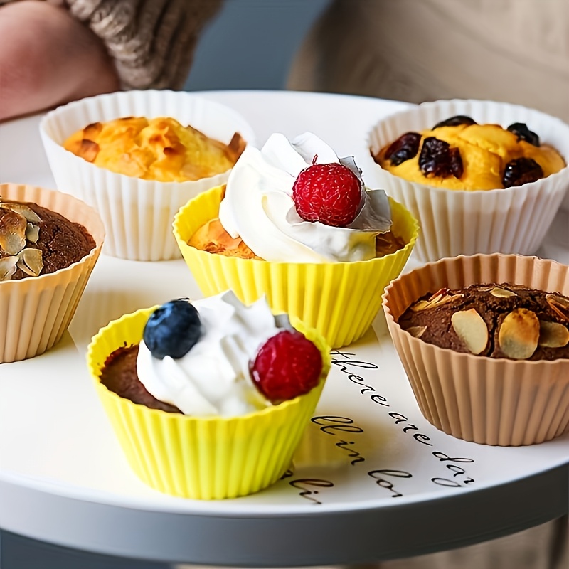 20 Stampi In Silicone Per Cupcake E Muffin - Riutilizzabili, Antiaderenti, Resistenti Al Calore (da -40° A 260°), Colori Vari