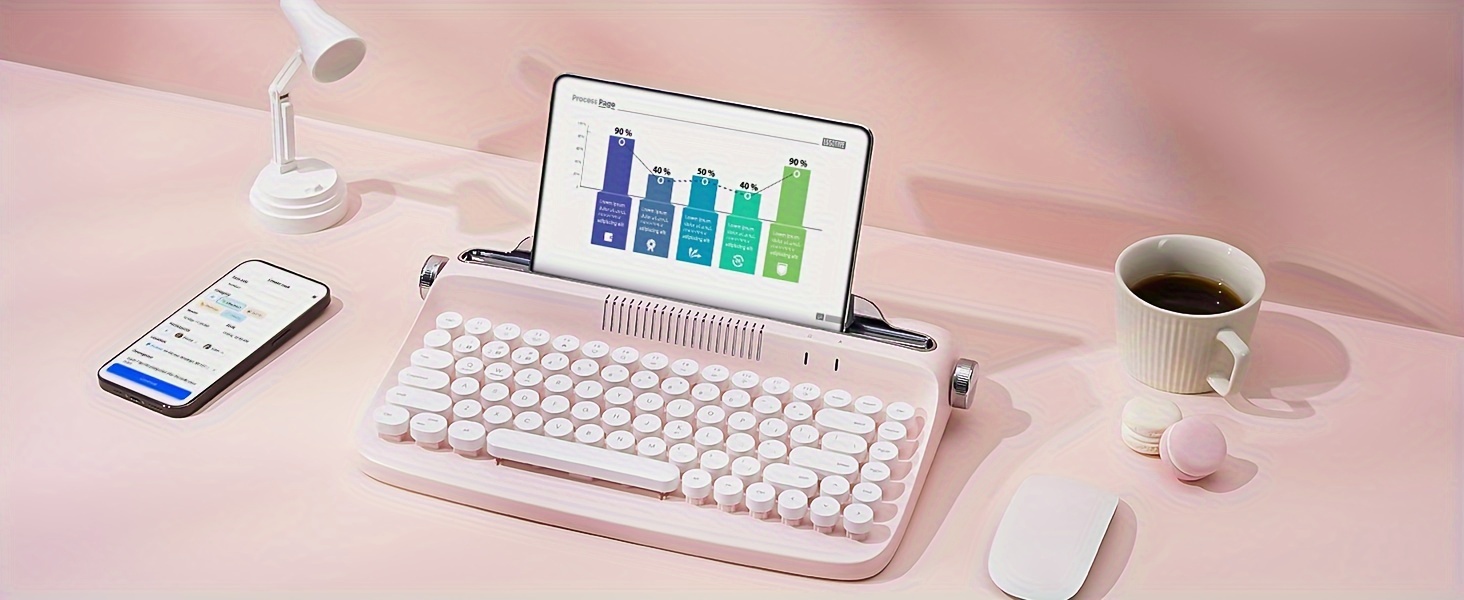 b303 wireless keyboard 75 layout retro aesthetic keyboard 84 keys bt keyboard with integrated stand for multi device membrane keyboard with cute round keycaps for win ios android details 11