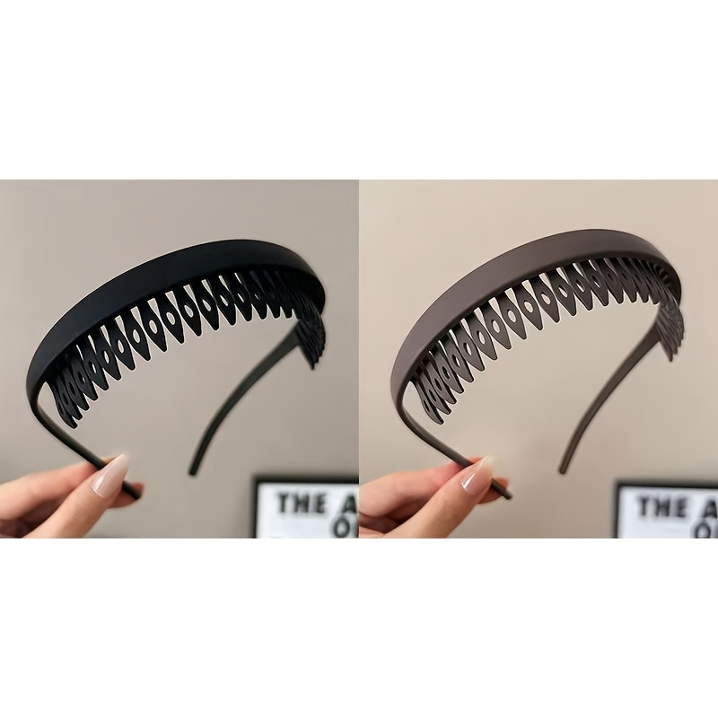 TEMU Lot de 2 nouveaux bandeaux de mode pour lunettes de U, mats, pour femme, pince à cheveux pour usage , bandeau pour maquillage et lavage du