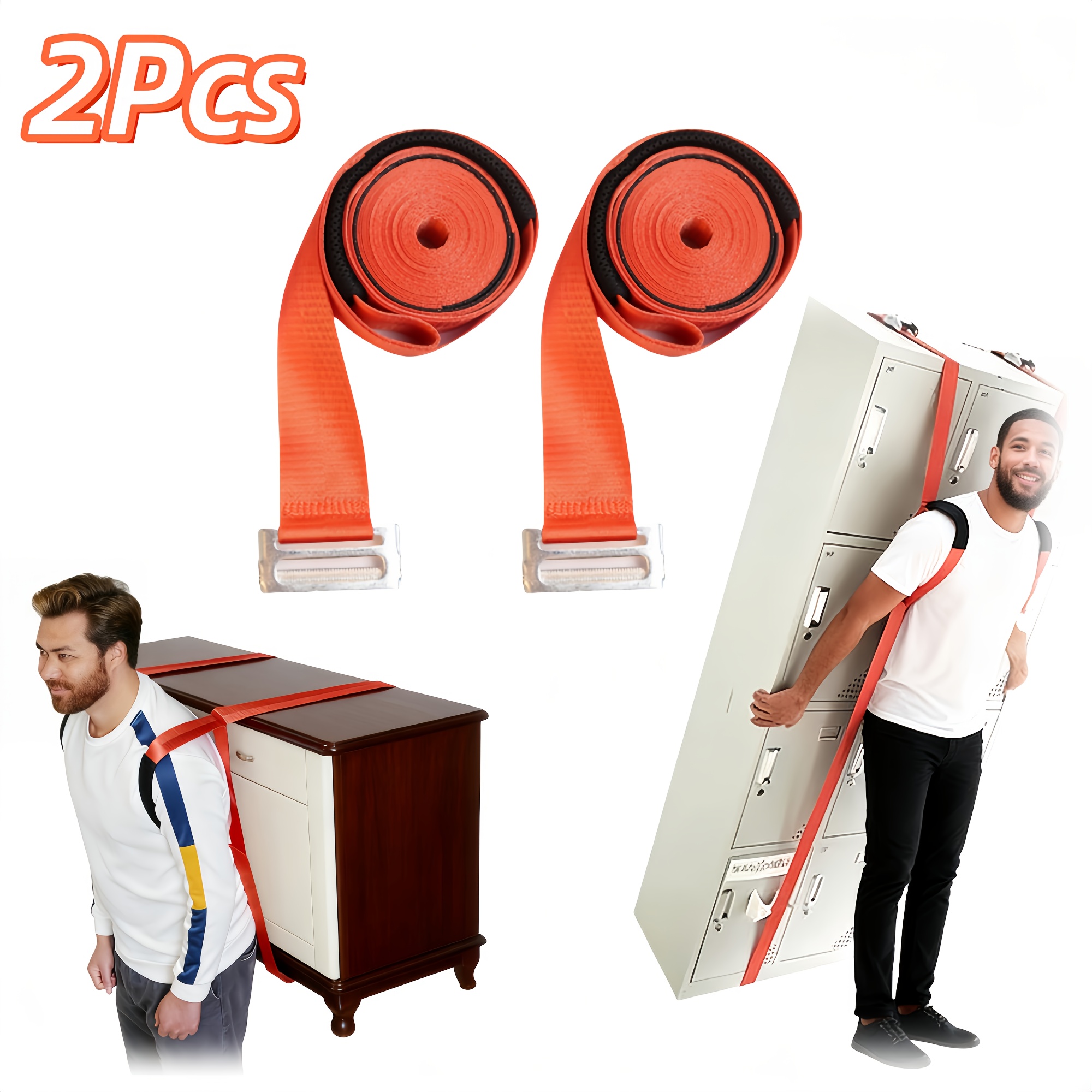 TEMU 2pcs Lifting Moving Straps 1-person, Adjustable Shoulder Moving Straps For Up To 600 For Harness Moving Furniture & Appliances Heavy Objects,