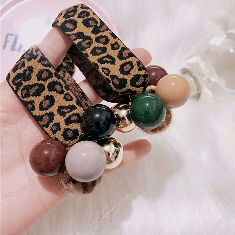 TEMU Lot de 2 bandeaux à perles à imprimé léopard tendance pour femme, élastiques à haute élasticité et confortables, adaptés à un usage , élastiques