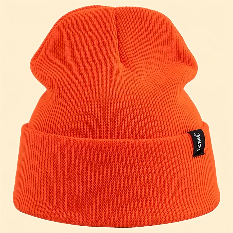 TEMU 1 pièce 1 pièce Bonnet unisexe avec étiquette à lettre - Convient pour tenue décontractée, Bonnet textile lavable en machine, nettoyable à sec