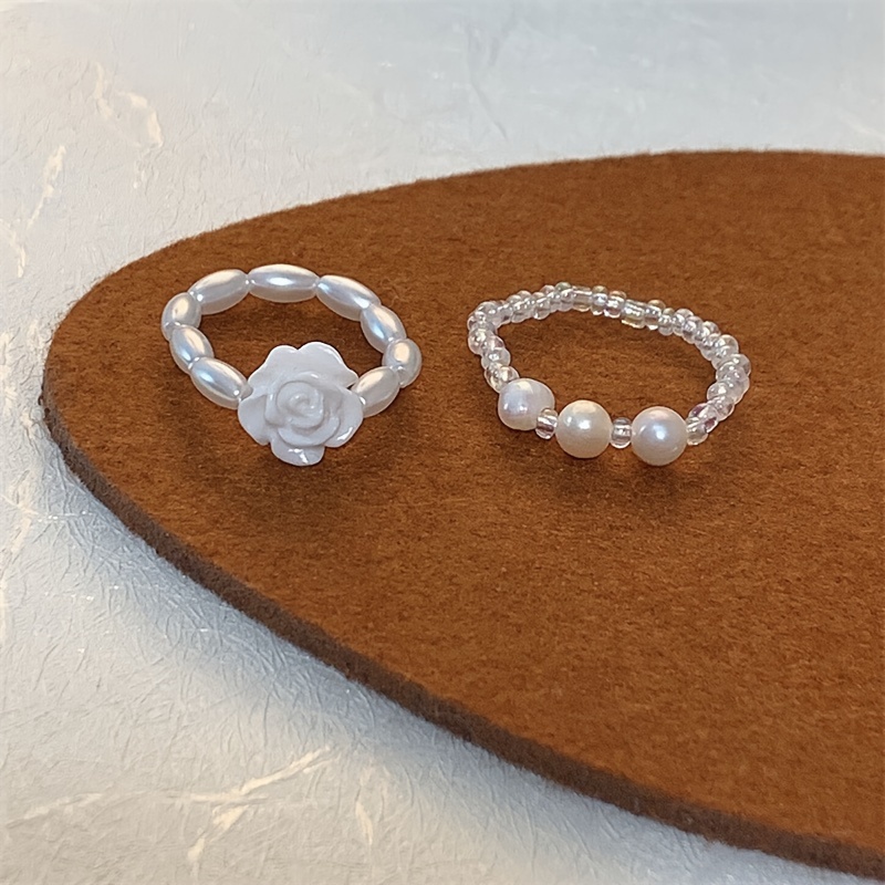Fashionable Women's Ring, Light Luxury Temperament, Stretchy String, Fresh, Sweet, And Elegant Index Finger Ring, Resin Jewelry, Ramadan Festival Accessory, Holiday, Birthday, Anniversary Gift